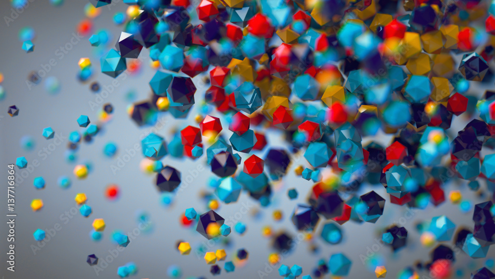 3D abstract colorful platonic composition, background, rendering 3D abstract colorful platonic composition, background, rendering