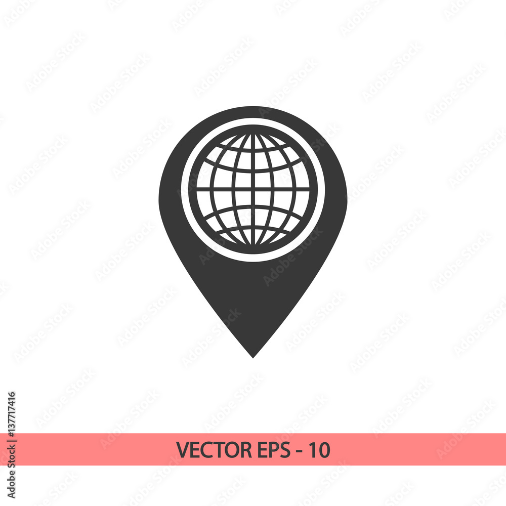 Map pointer flat icon, vector illustration. Flat design style Map pointer flat icon, vector illustration. Flat design style