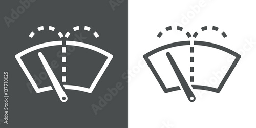 Icono plano limpiaparabrisas gris y blanco