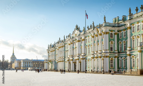 Hermitage museum - Winter Palace building on Palace Square in St. Petersburg photo