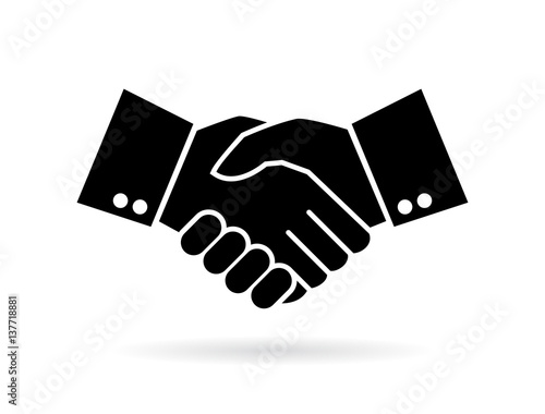 Hand shake silhouette vector icon