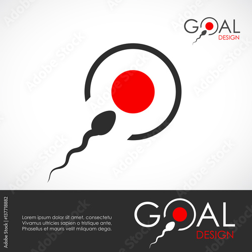 Sperm bank medical logo, abstract goal icon