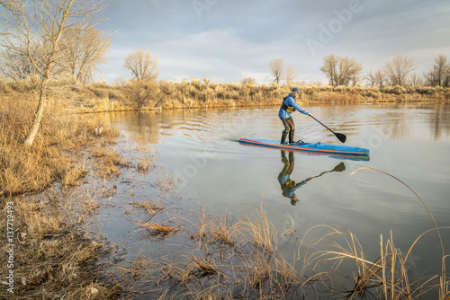 winter stand up paddling in Colorado