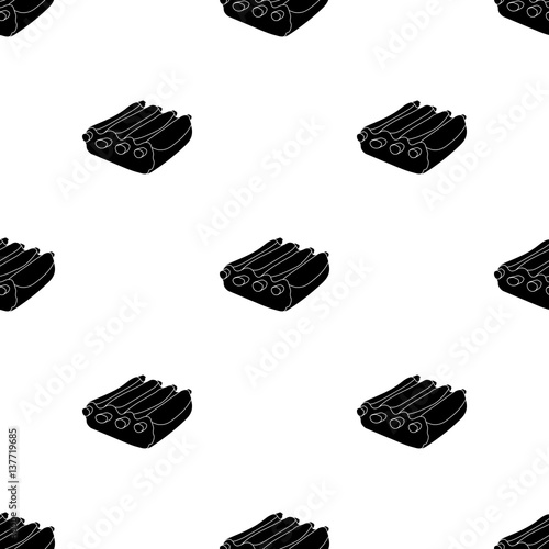 Pork ribs icon in black style isolated on white background. Meats pattern stock vector illustration