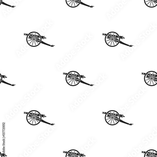 Cannon icon in black style isolated on white background. Museum pattern stock vector illustration.