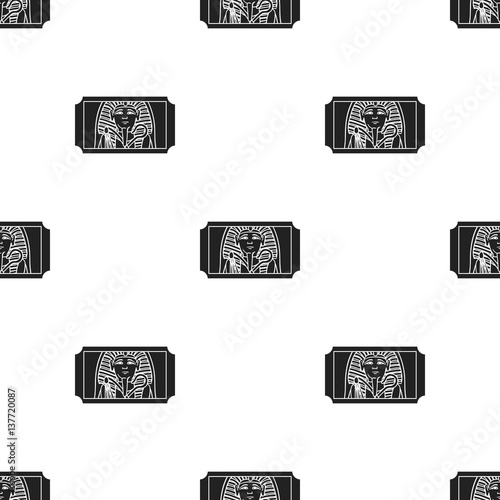 Ticket to the museum icon in black style isolated on white background. Museum pattern stock vector illustration.