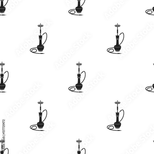 Hookah icon in black style isolated on white background. Turkey pattern stock vector illustration.