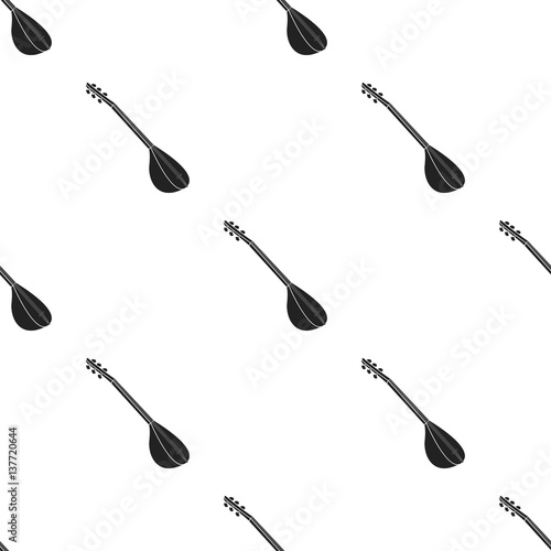 Saz icon in black style isolated on white background. Turkey pattern stock vector illustration.