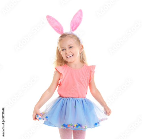 Cute funny girl with bunny ...