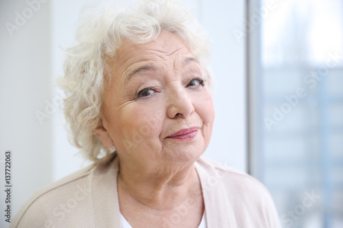 Elderly woman's portrait in...