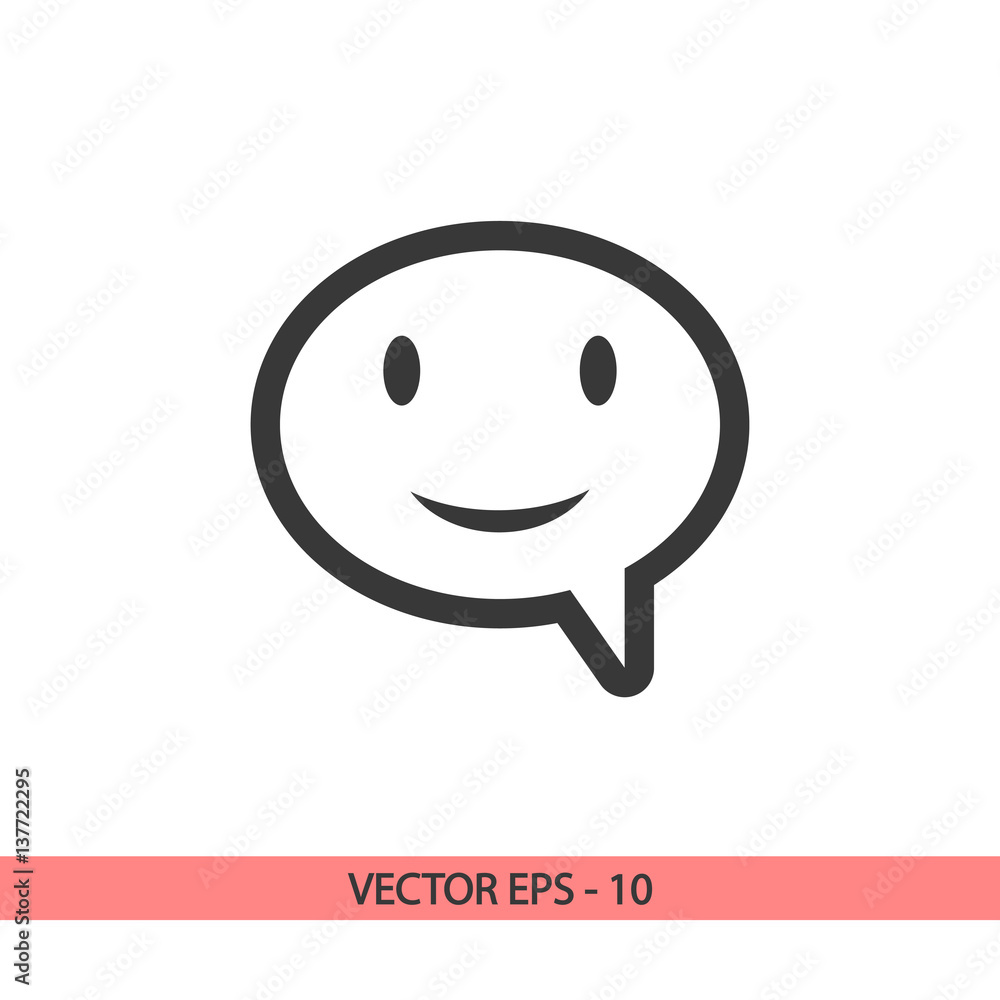 smile talking bubble icon, vector illustration. Flat design style smile talking bubble icon, vector illustration. Flat design style