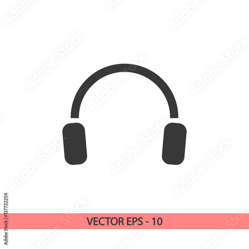 headphones icon, vector illustration. Flat design style