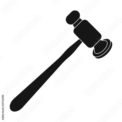 Jewelry hammer icon in black style isolated on white background. Precious minerals and jeweler symbol stock vector illustration.
