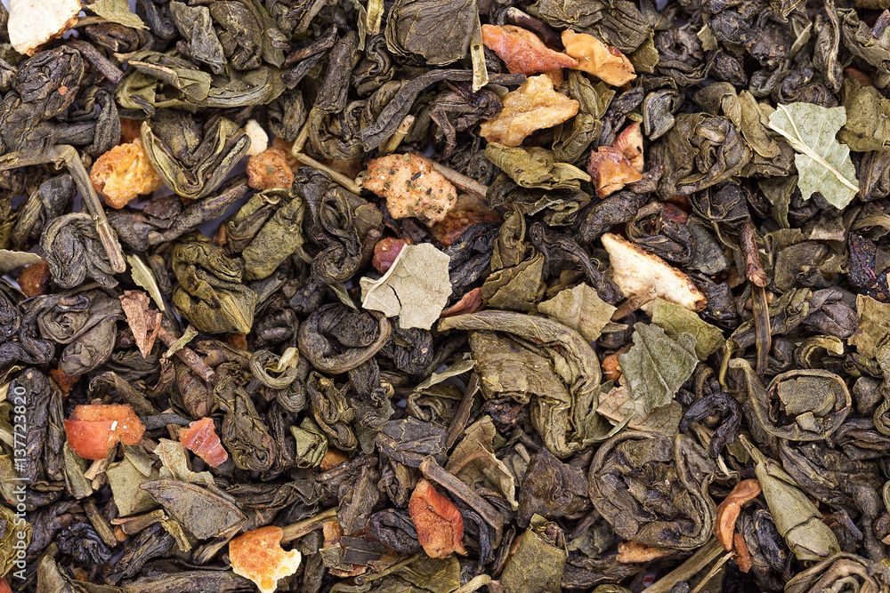 Scatter green tea with fruit Scatter green tea with fruit