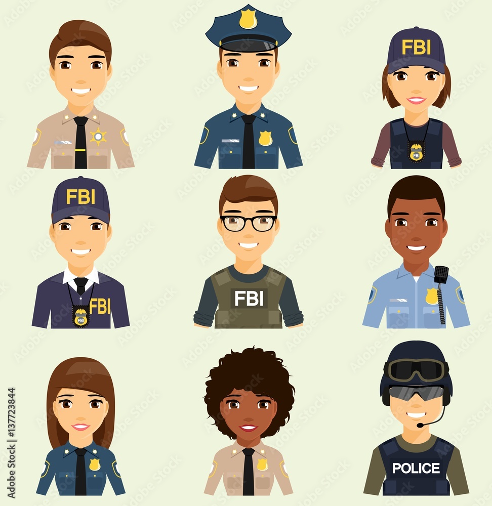 icons-of-different-law-enforcement-agencies-professions-protection-of