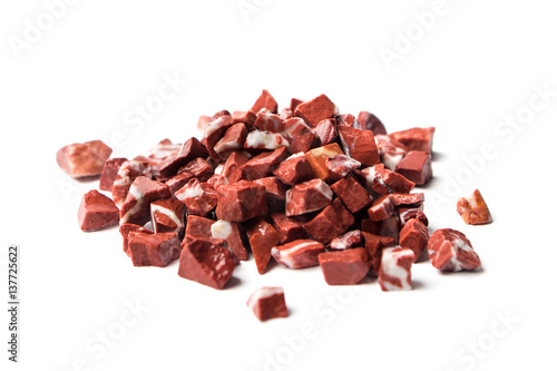 rosso levante, red marble on white background