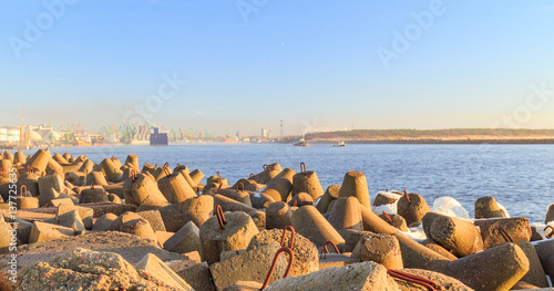 Breakwater at the port entrance