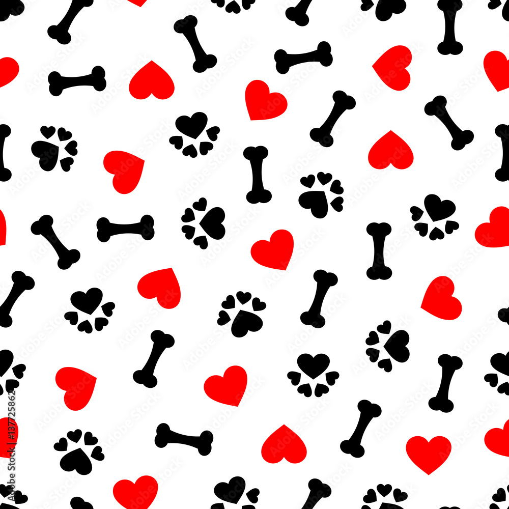 Red Dog Bone Background