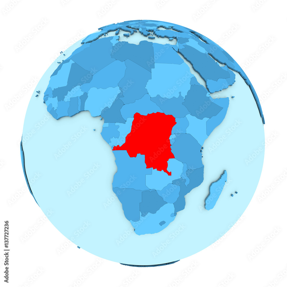 Democratic Republic of Congo on globe isolated Democratic Republic of Congo on globe isolated