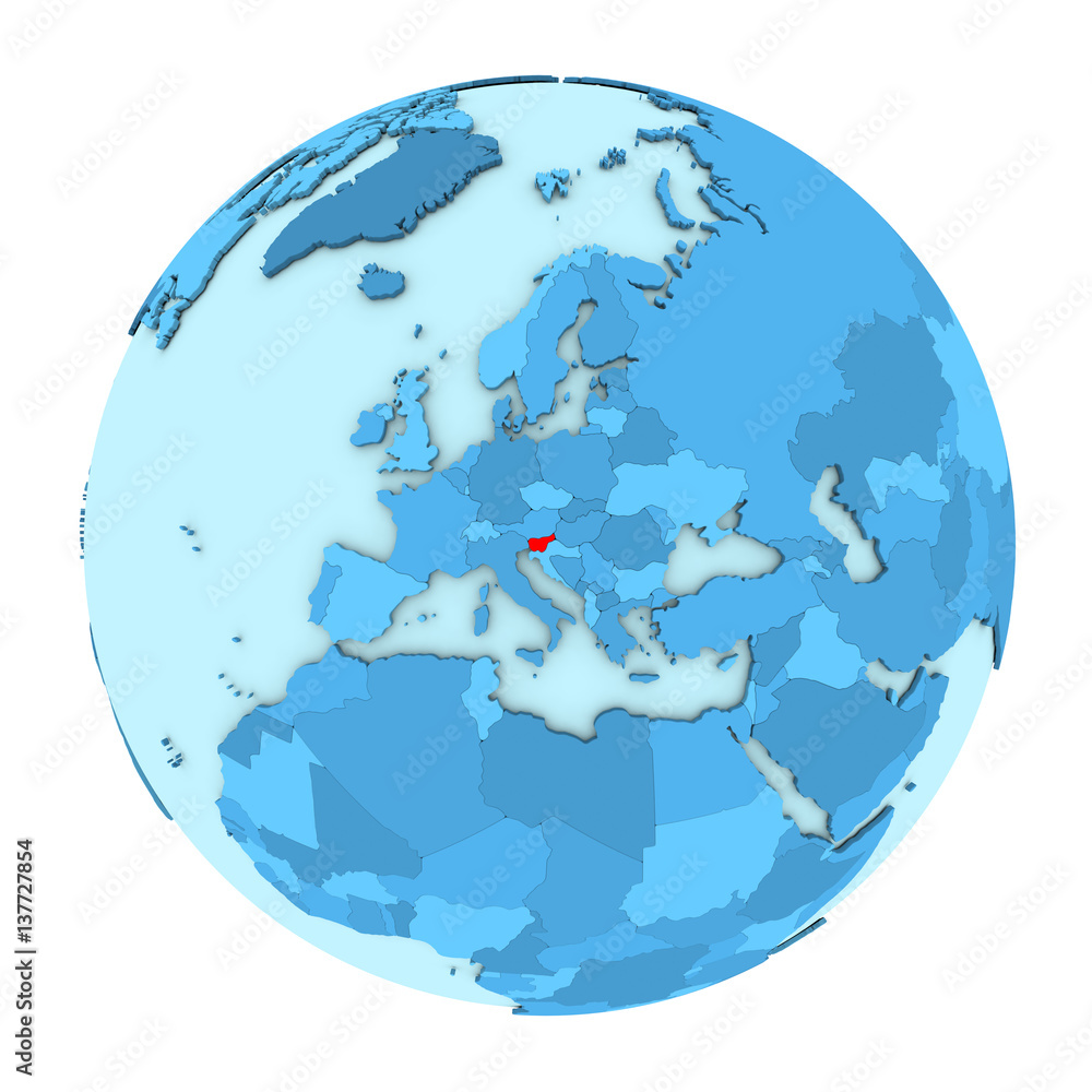 Obraz premium Slovenia on globe isolated