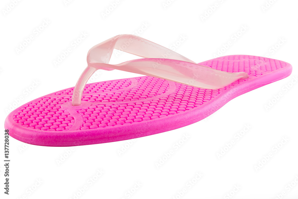 Pink Rubber flip-flops isolated Pink Rubber flip-flops isolated