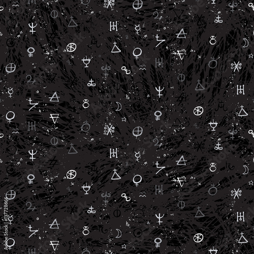 pattern with alchemy symbols