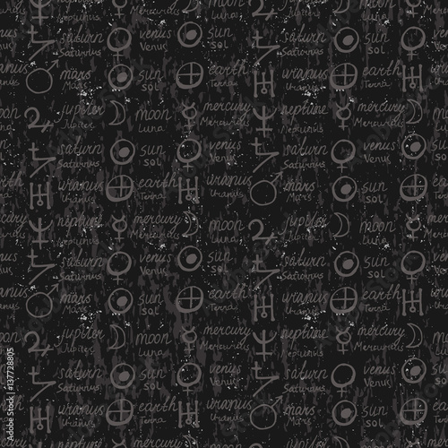 pattern with alchemy symbols