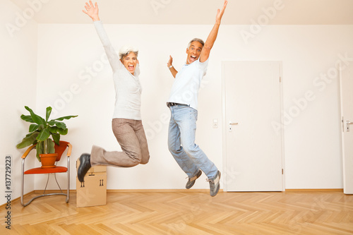 Senior Couple Moving Into A New Apartment