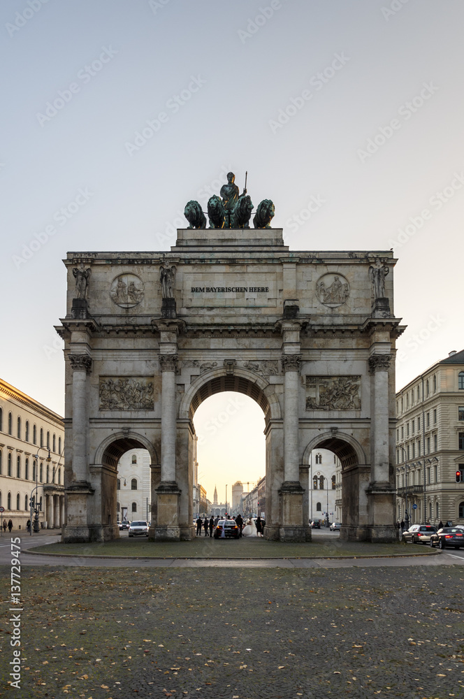 Victory Gate (Siegestor) in Munich, Germany, 2015