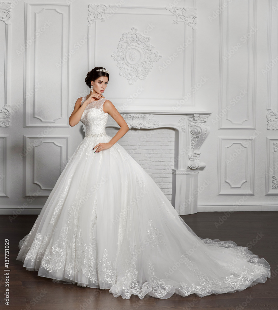 Beautiful fashion bride in luxury wedding dress Beautiful fashion bride in luxury wedding dress