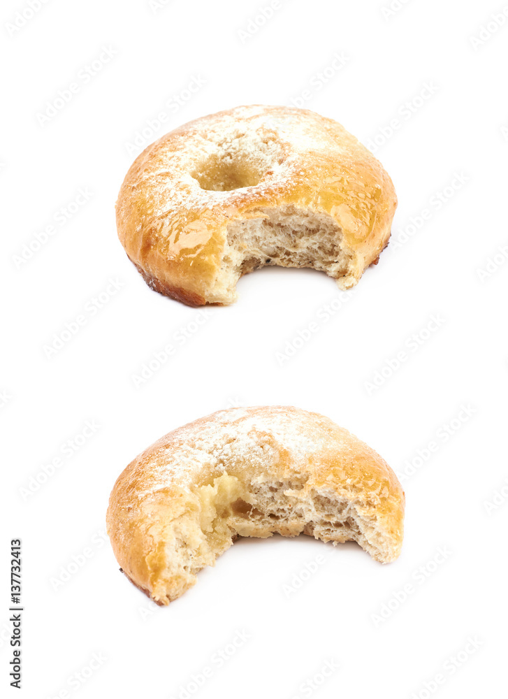 Whole donut bun pastry isolated Whole donut bun pastry isolated