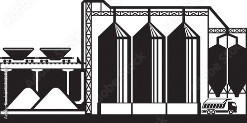 Silos for grain cereals - vector illustration