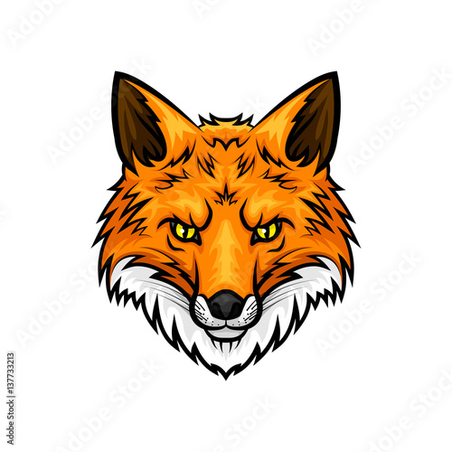 Fototapeta Naklejka Na Ścianę i Meble -  Fox head muzzle or snout vector mascot icon