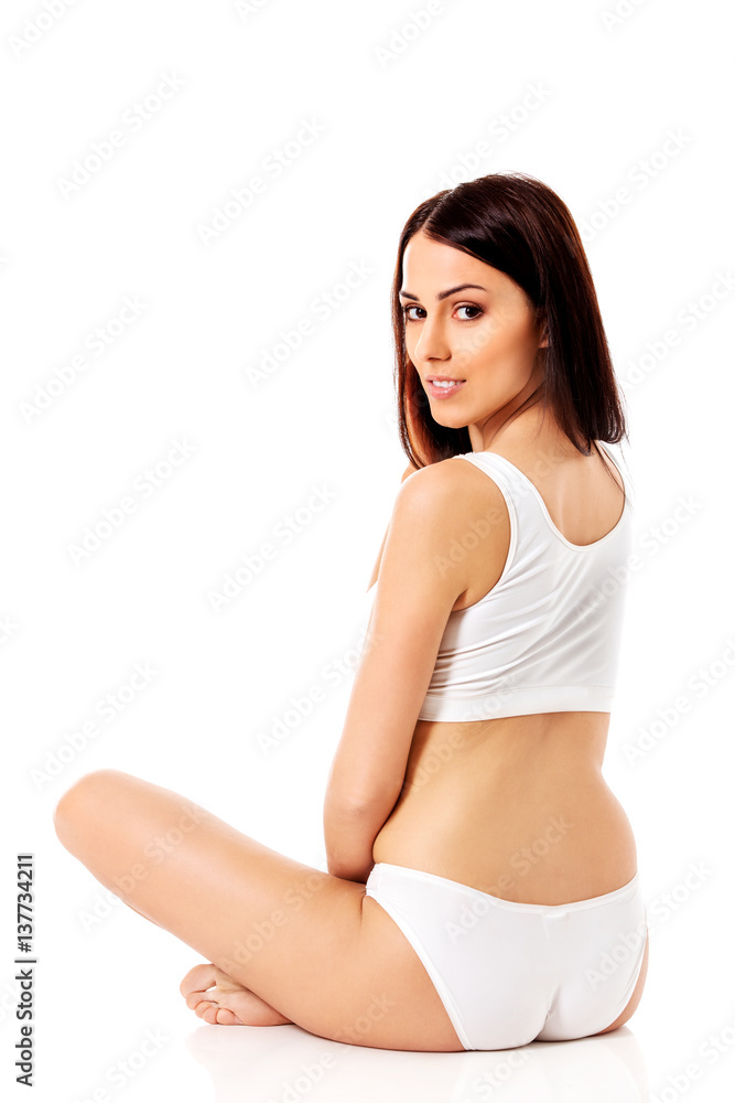 Young, sporty, fit and beautiful girl in sporty underwear. Young, sporty, fit and beautiful girl in sporty underwear.