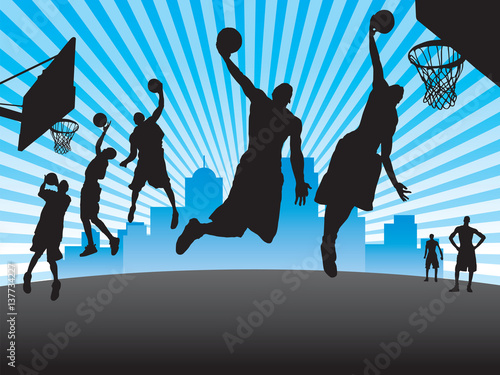 Street Basketball Vector Silhouettes