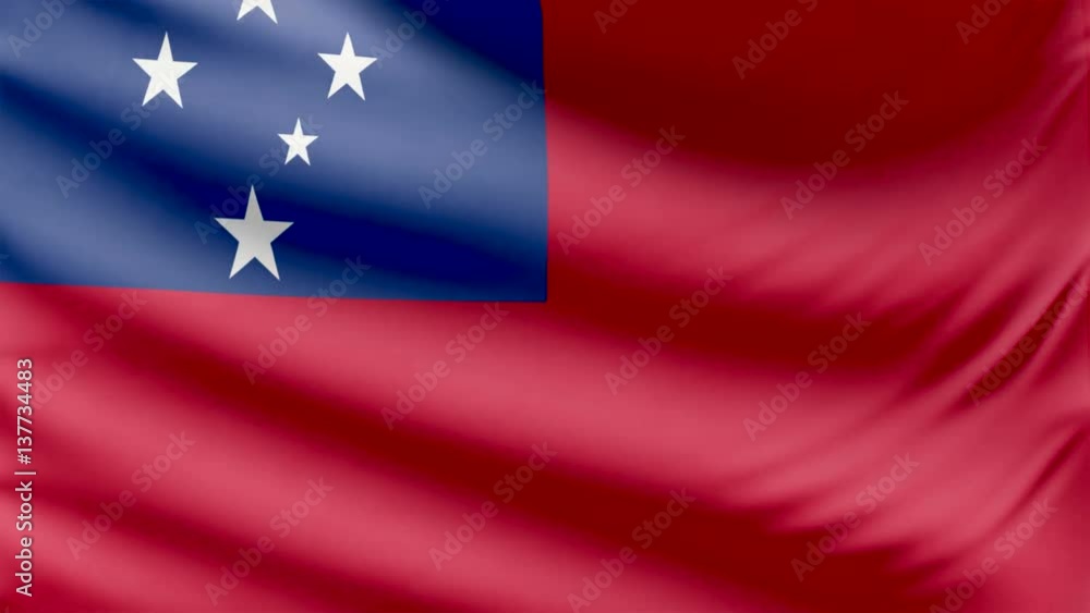 Realistic beautiful Samoa flag 4k Realistic beautiful Samoa flag 4k