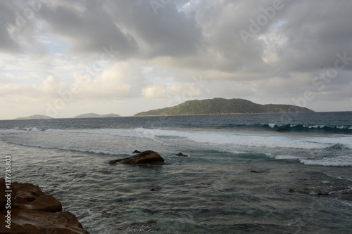 The sea near La Digue Island of the Seychelles © Sel_Sanders