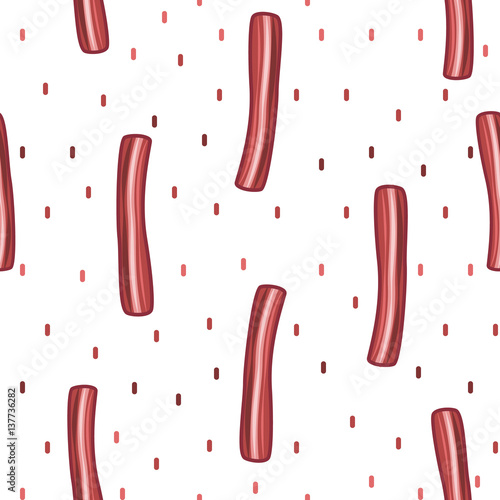 Vector seamless pattern. Delicious bacon