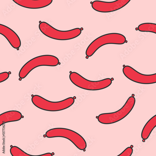 Vector seamless pattern. Sausage