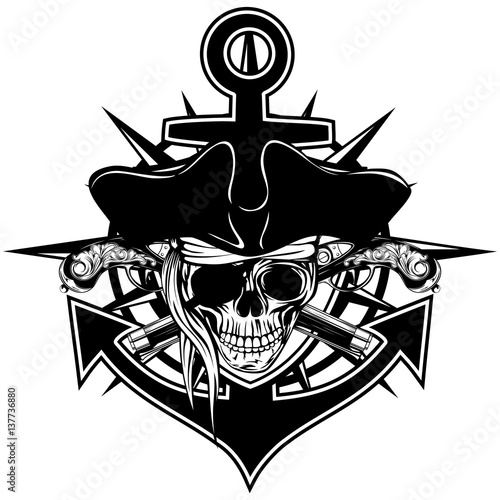 Pirate emblem skull