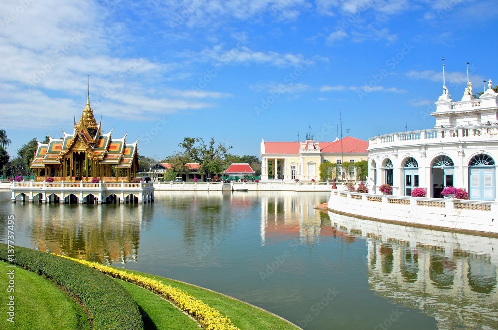 Thai Royal Residence at Bang Pa-In Royal Palace known as the Summer Palace. Located in Bang Pa-In district, Ayutthaya Province, THAILAND