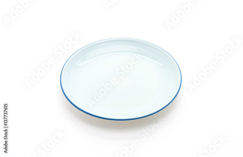 blue plate on white