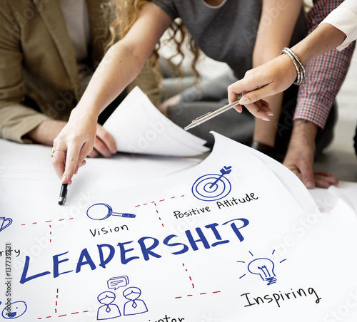 Schilderij op canvas Leadership Success Skills Drawing Graphic Concept