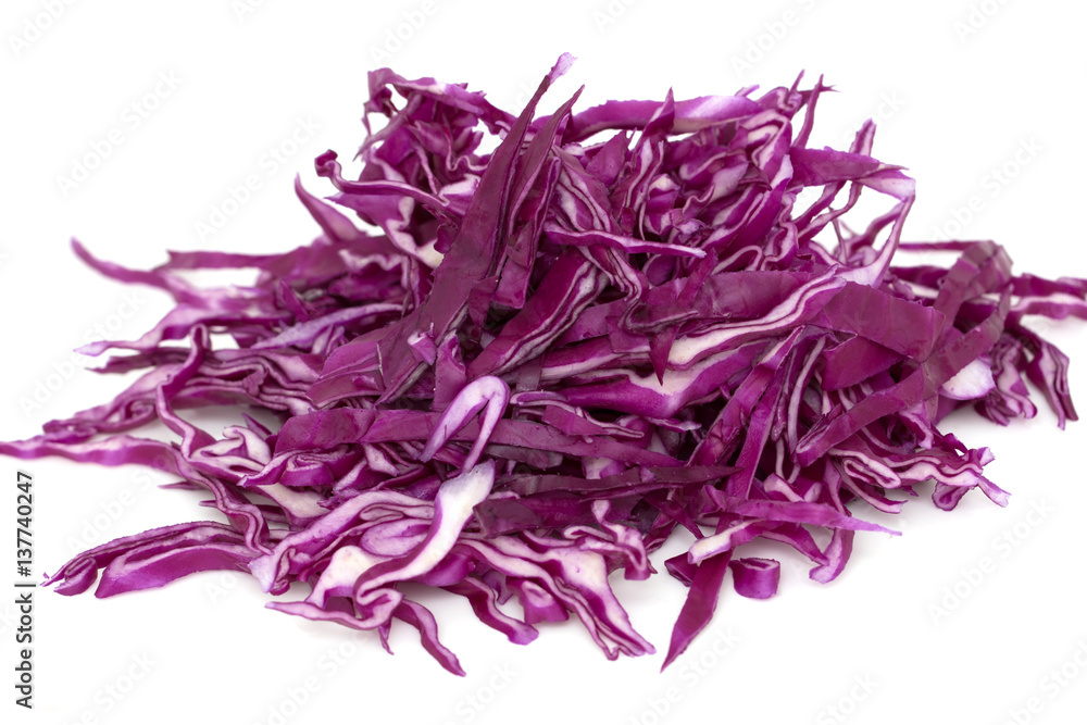 red cabbage on a white background