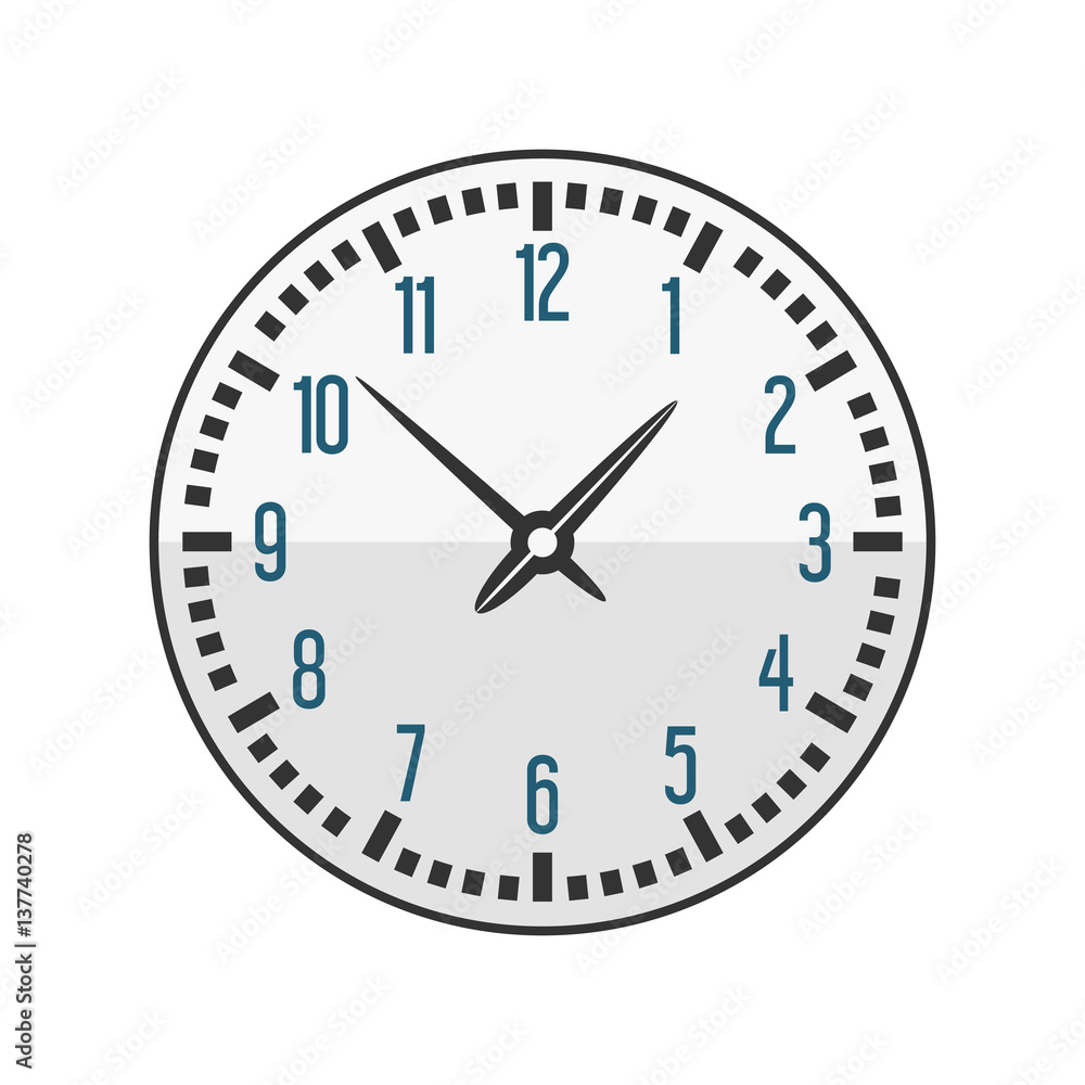 Wall clock circle sign with chronometer pointer tool and deadline stopwatch speed office alarm timer minute watch vector illustration icon. Wall clock circle sign with chronometer pointer tool and deadline stopwatch speed office alarm timer minute watch vector illustration icon.