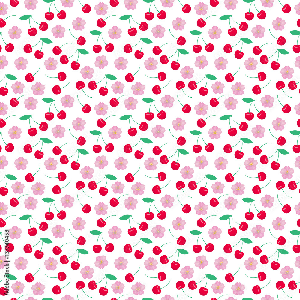 Fruits cherry seamless patterns Fruits cherry seamless patterns