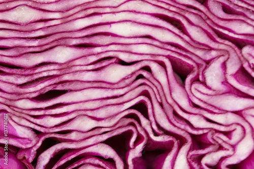 sliced red cabbage