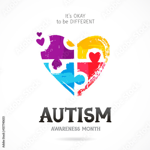 Autism Awareness Month. Puzzle photo