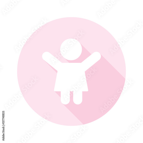 girl vector icon with long ...