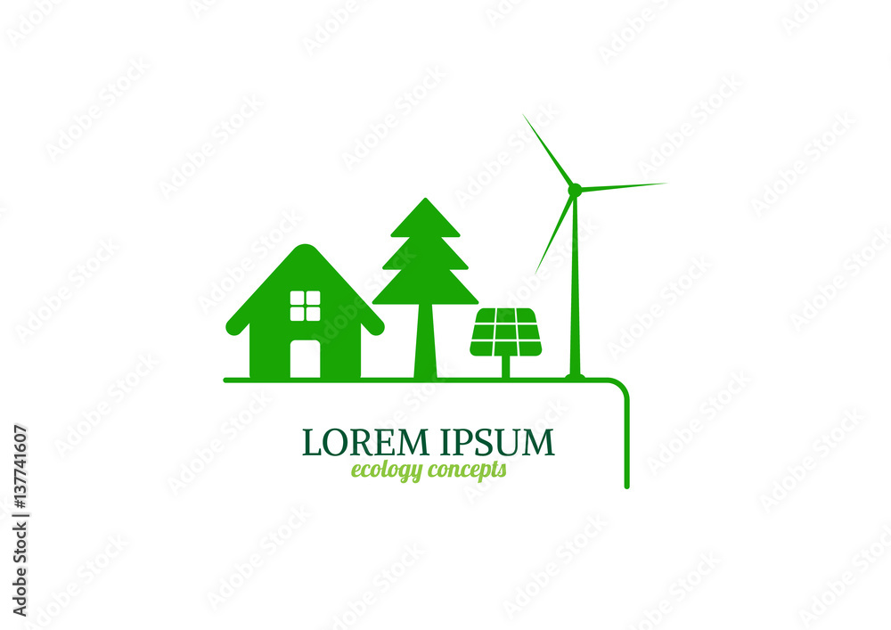 Ecology vector logo design. Ecology vector logo design.